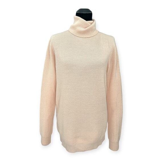 Haute Hippie | NWT | L | Merino Wool Slouchy Ribbed Knit Cut-Out Back Turtleneck - Picture 7 of 11